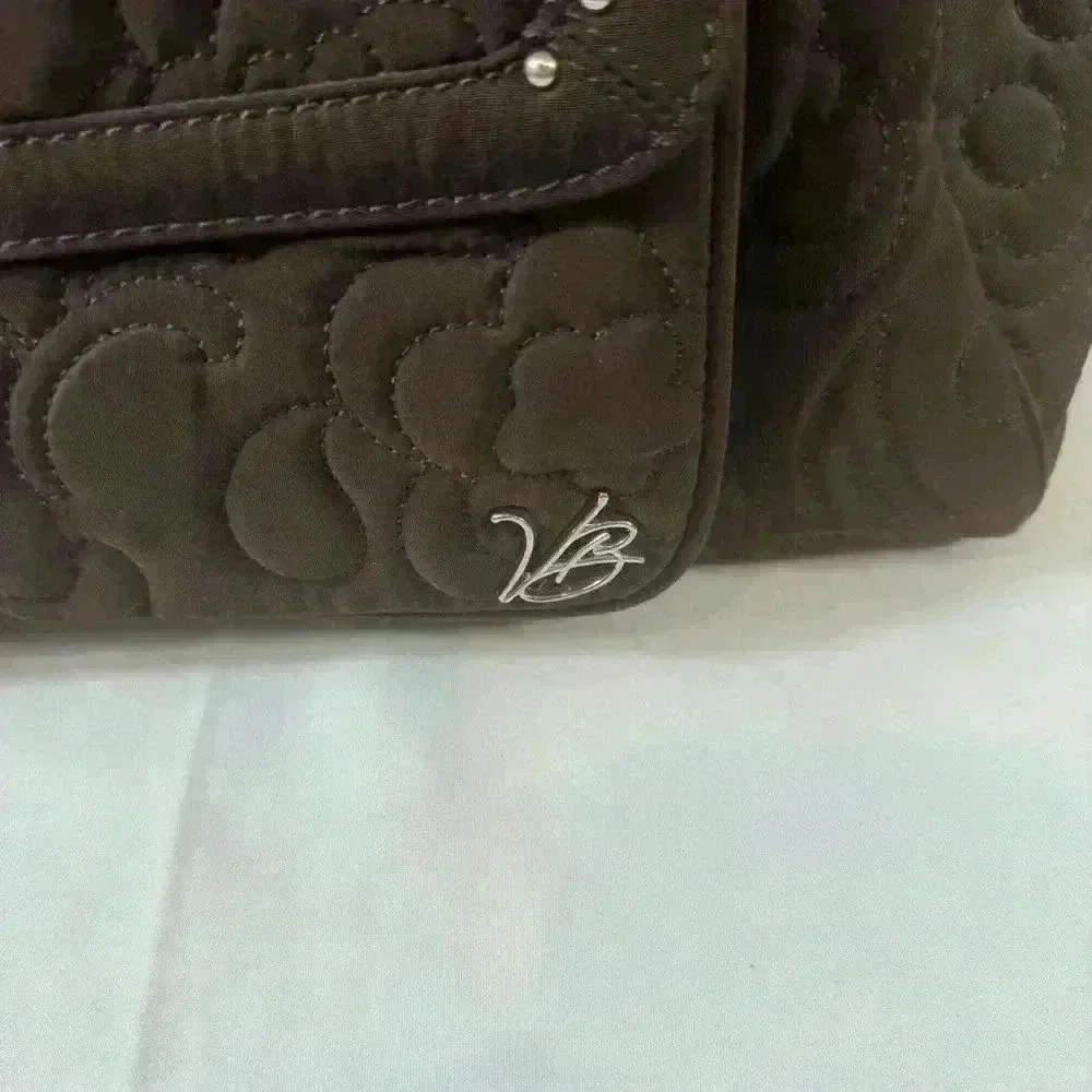 Vera Bradley Women's Cotton Diaper Bag Brown w/Plastic lined Flower Interior